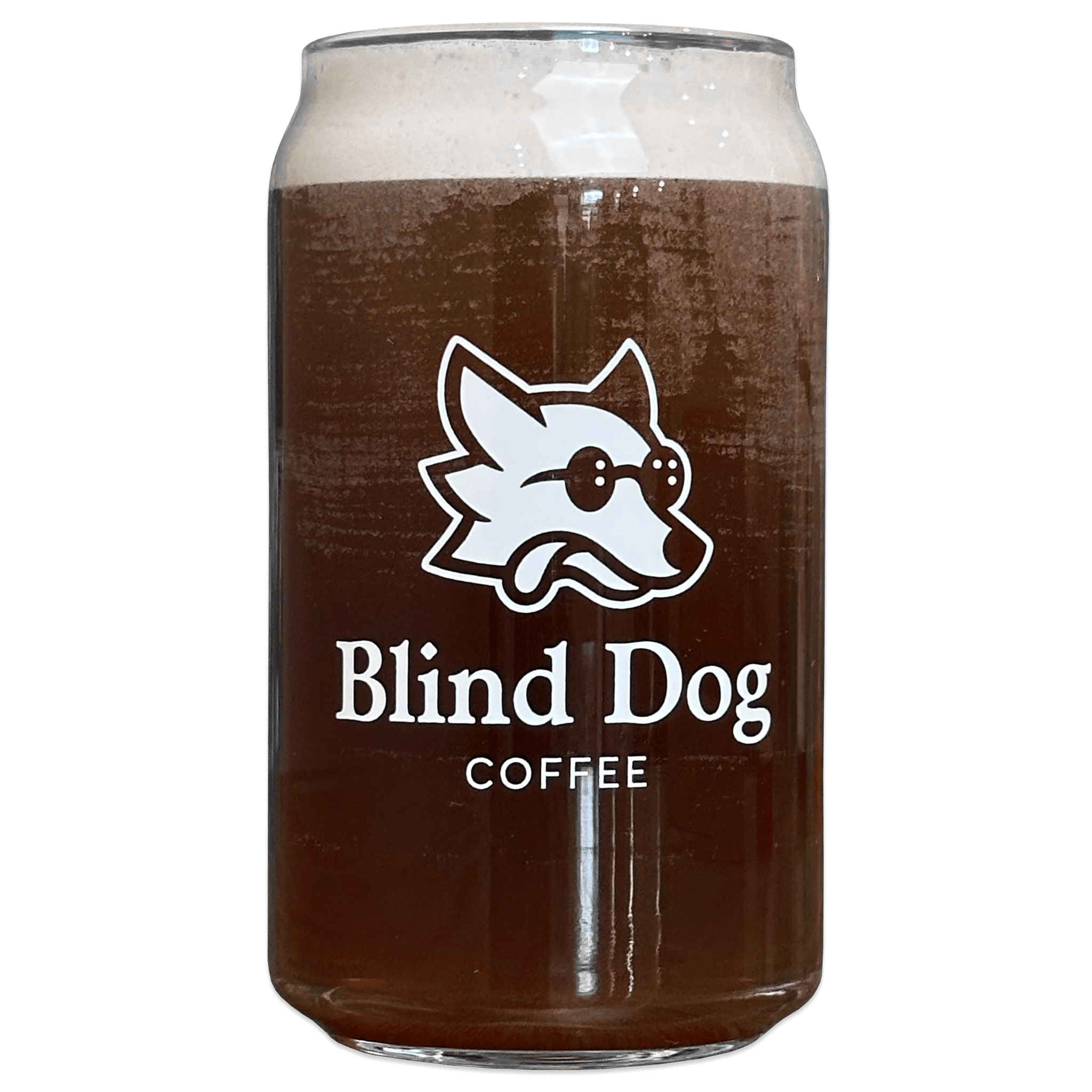 Blind Dog Coffee Can Shaped Glass