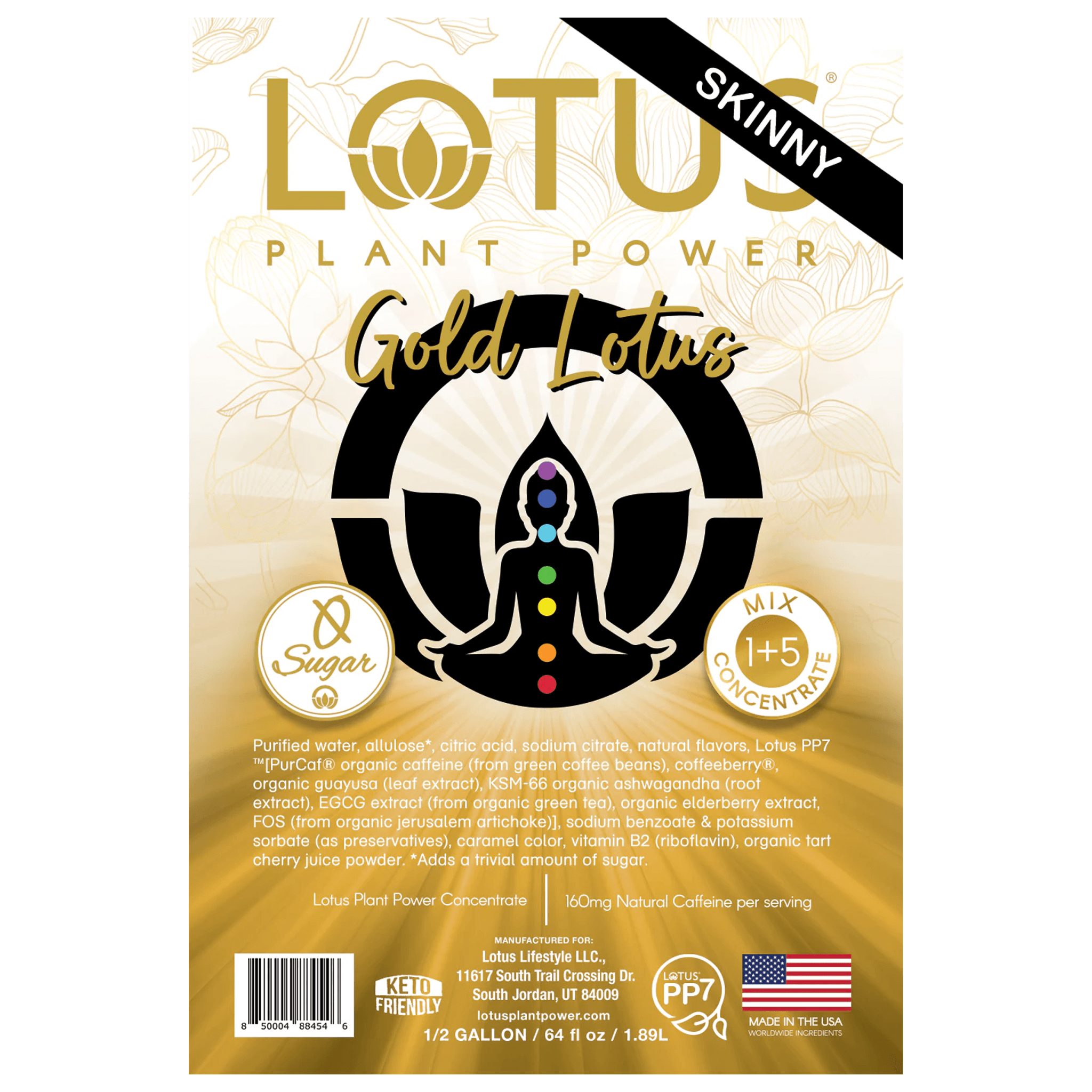 Gold Lotus Zero Sugar Plant Power Concentrate Label