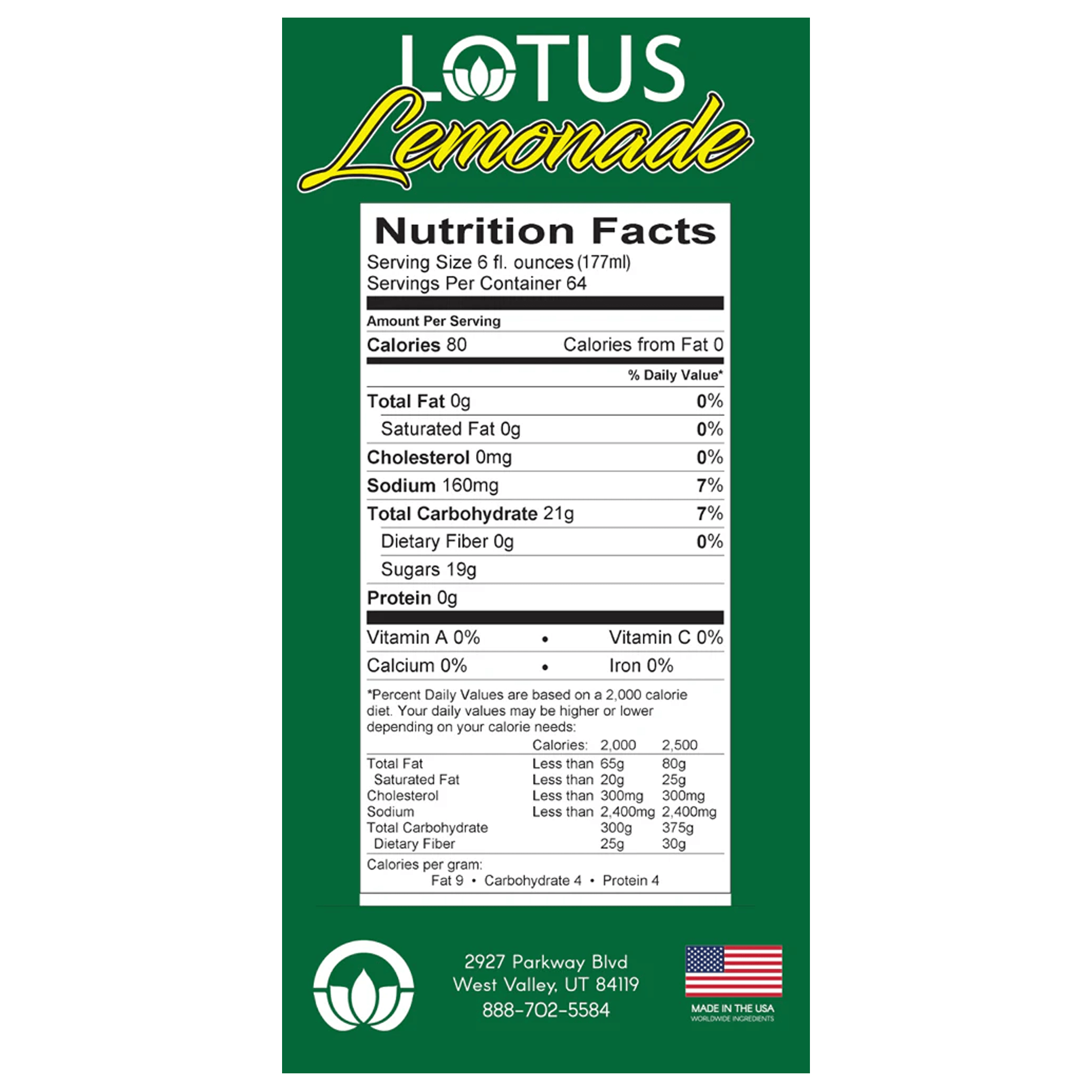 Old Fashioned Lemonade Lotus Plant Power Concentrate (No Caffeine) Nutrition Facts