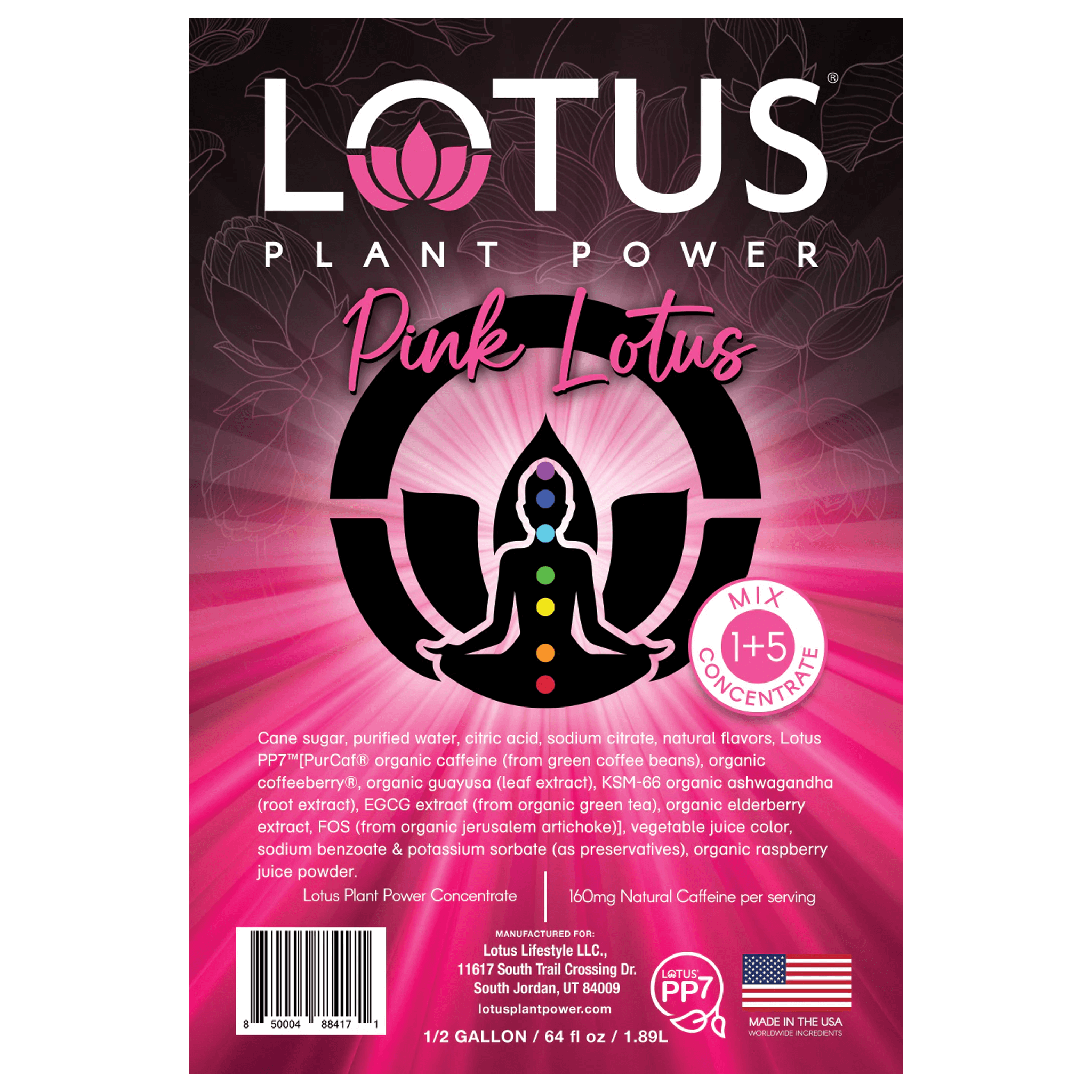 Pink Lotus Plant Power Energy Concentrate Label