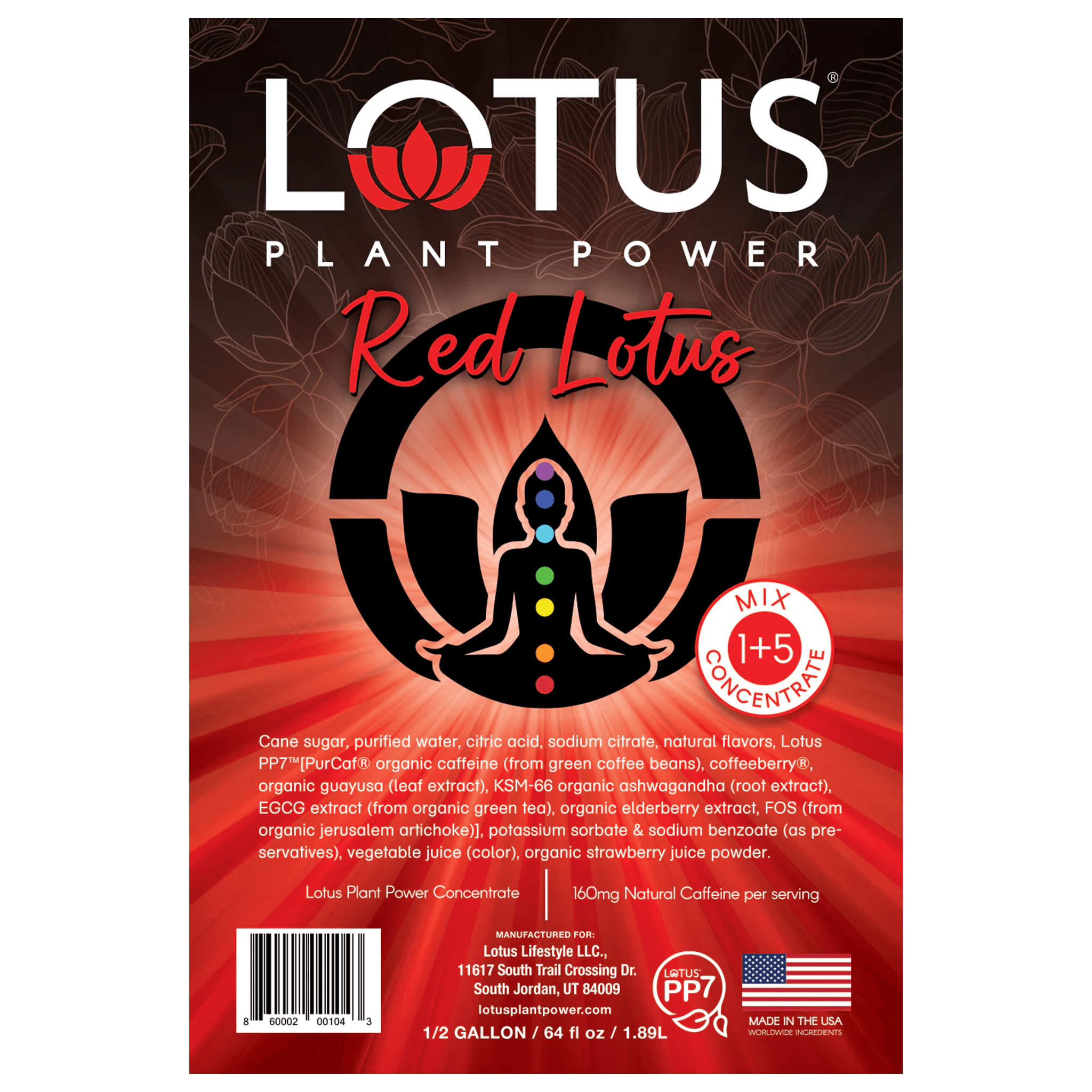 Red Lotus Plant Power Concentrate Label