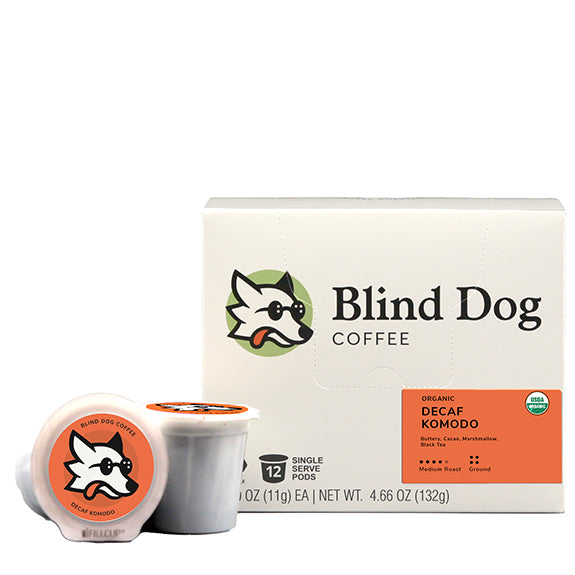 12 cups Organic Decaf Komodo Medium Dark Roast - Blind Dog Coffee