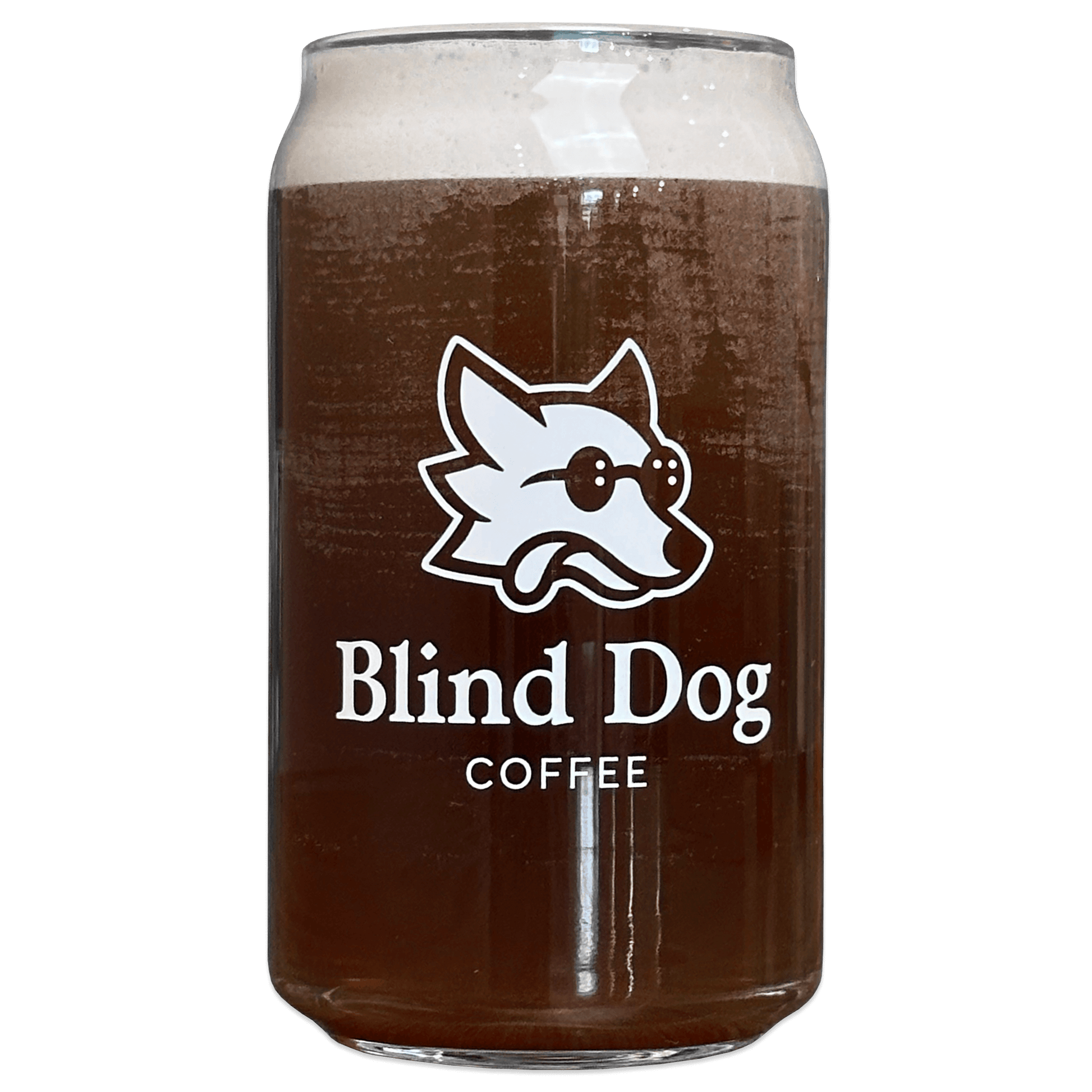 Blind Dog Coffee Can Shaped Glass