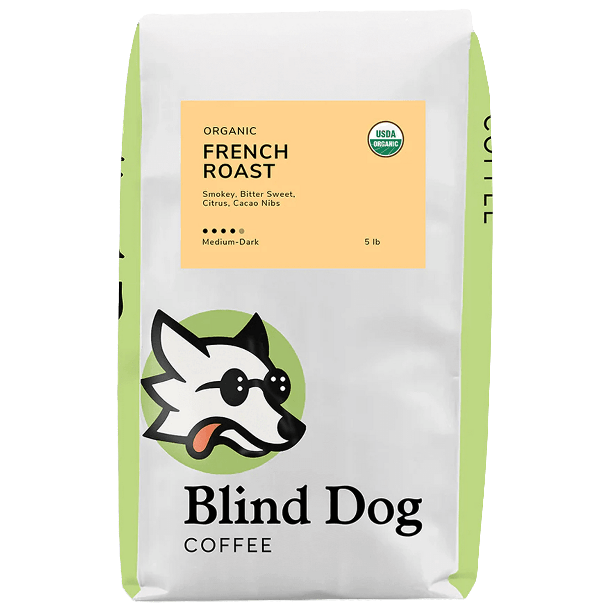 Blind Dog Coffee French Roast Medium Dark Coffee 5 lb. Bag