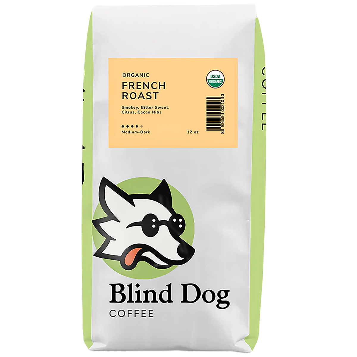 Blind Dog Coffee French Roast Medium Dark Coffee 12 oz. Bag