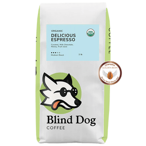Blind Dog Coffee Delicious Espresso Medium Roast Coffee 2 lb. Bag - Golden Bean Champion