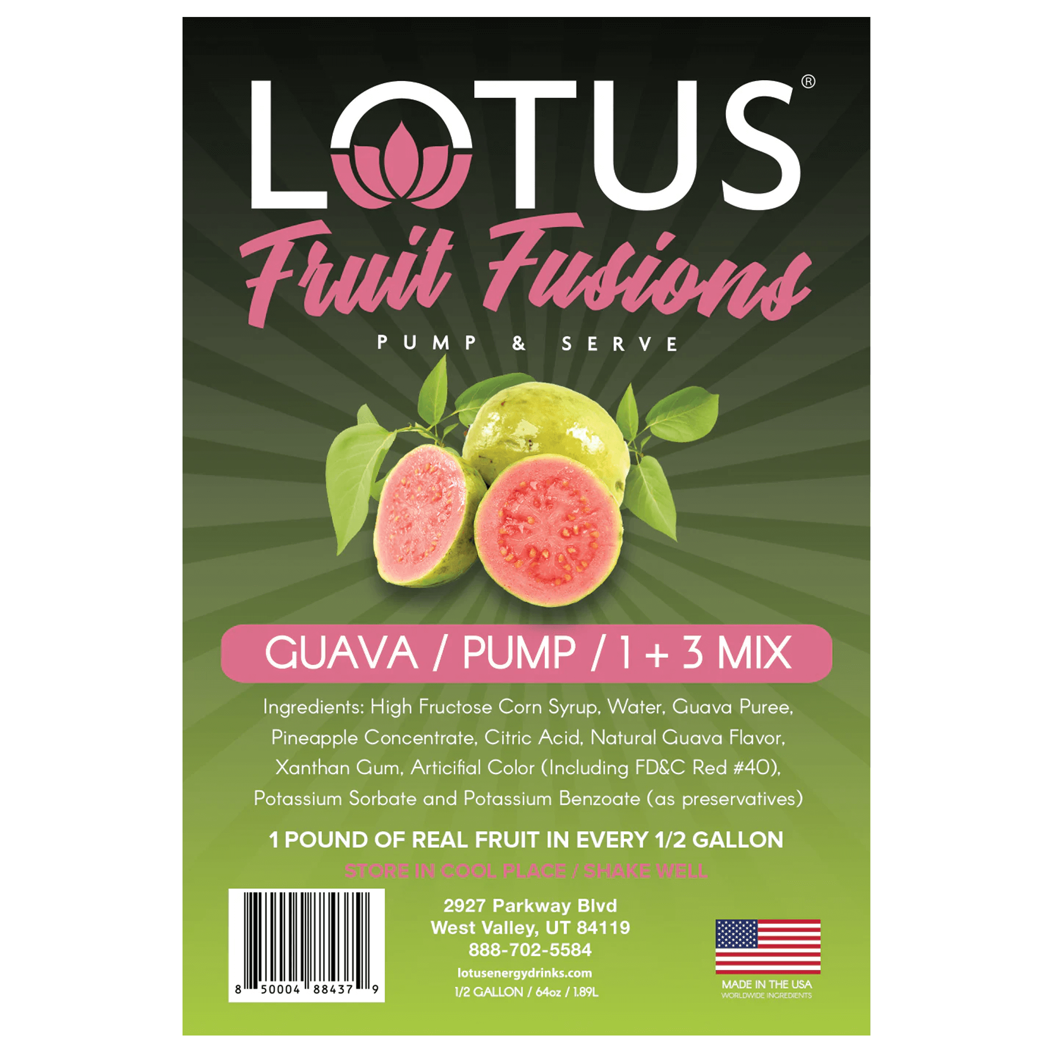 Guava Lotus Fruit Fusion Concentrate Label