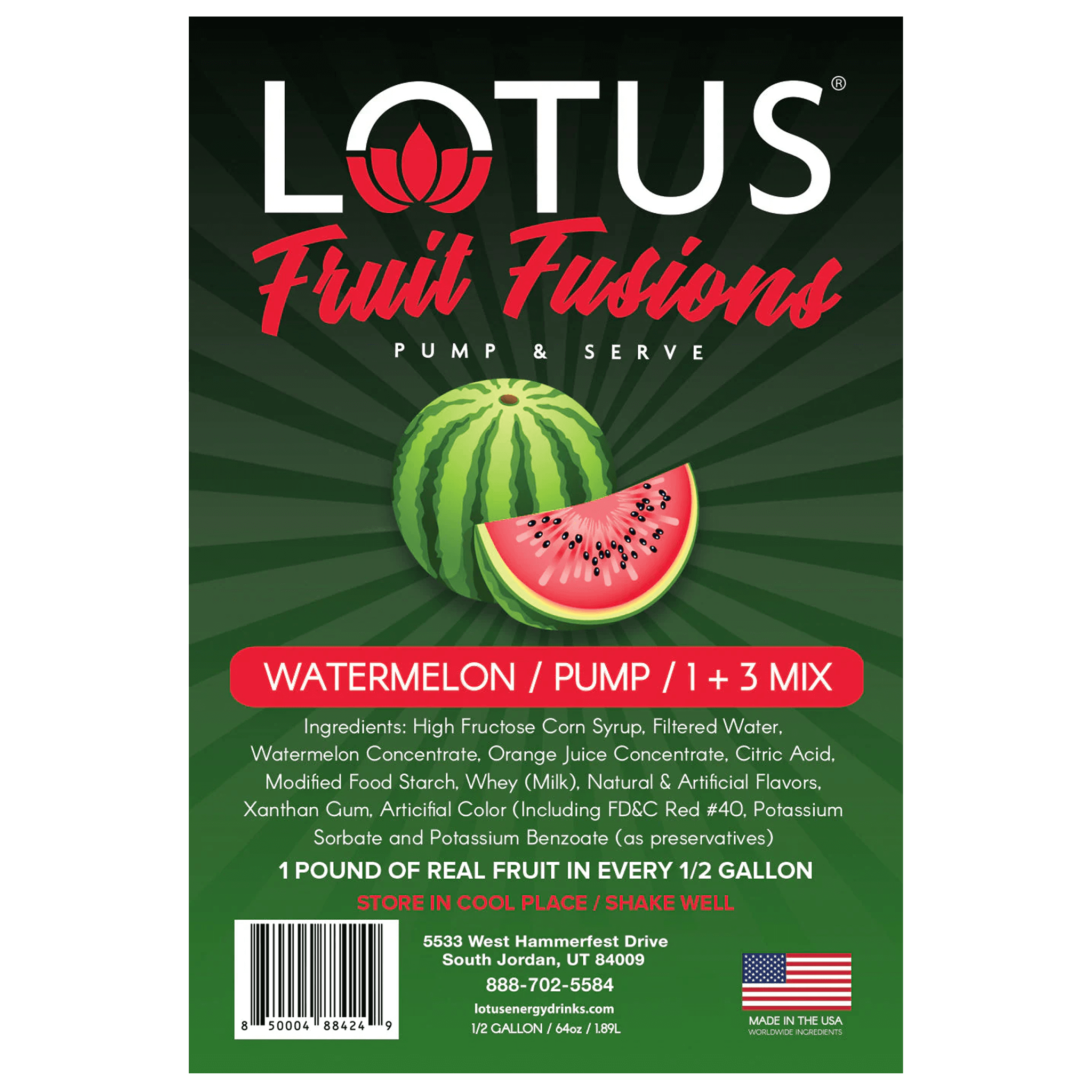 Watermelon Lotus Fruit Fusion Concentrate Label
