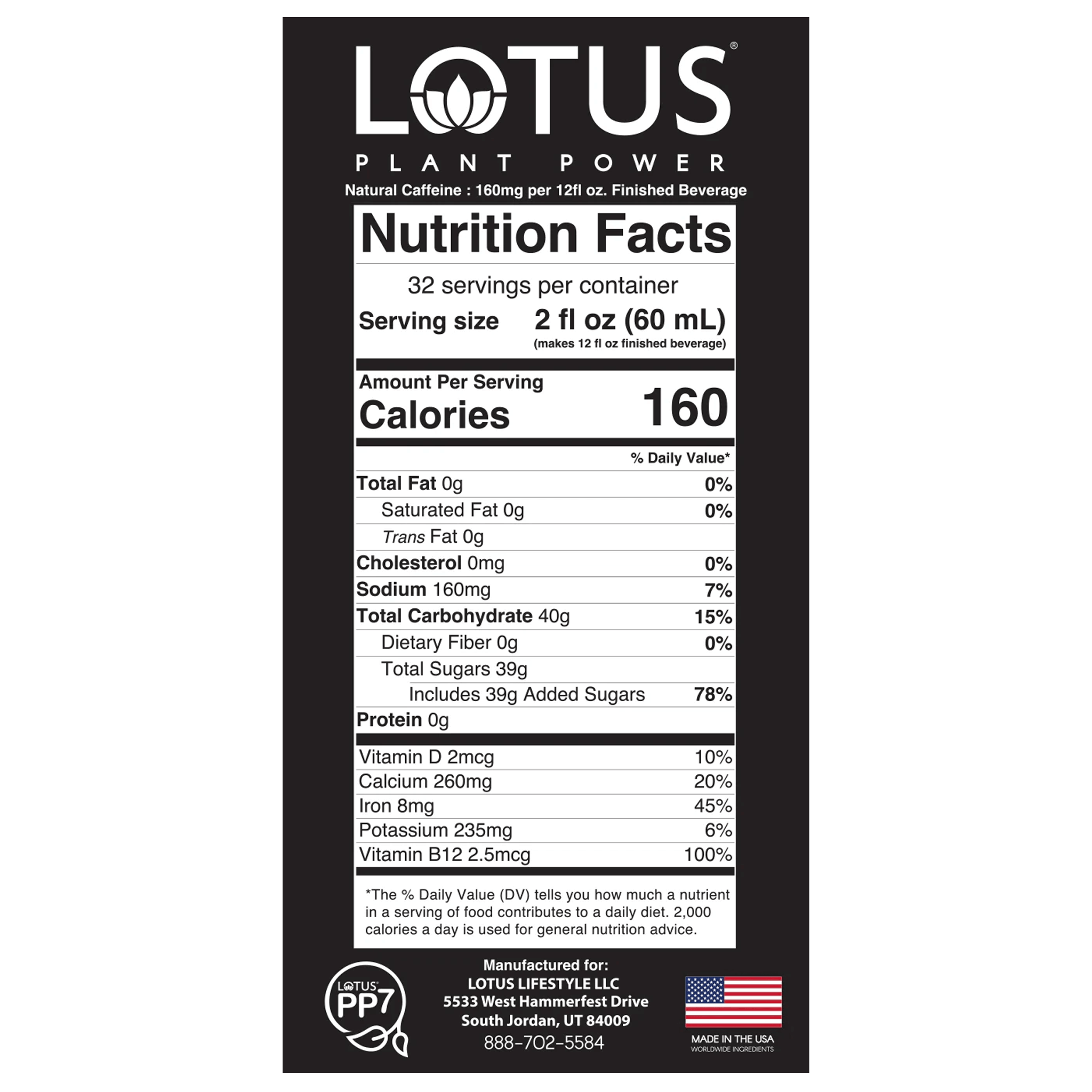 Lotus Purple Plant Power Concentrate Nutrition Facts