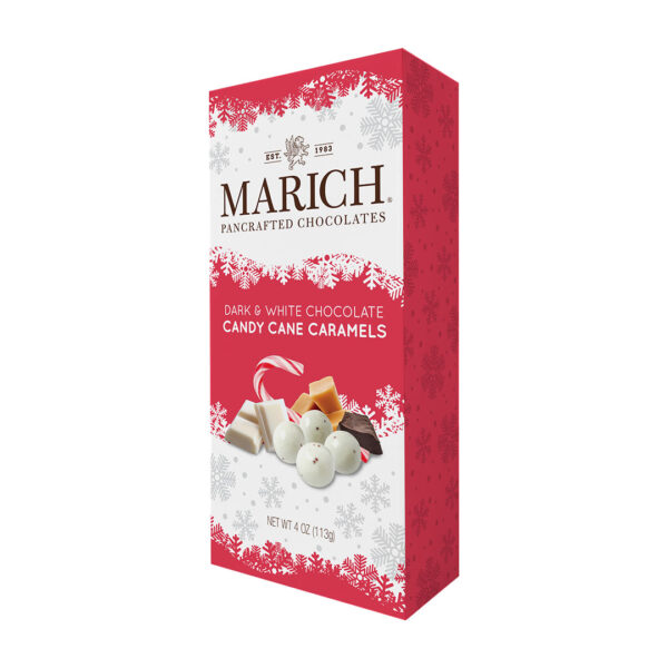 Copy of Marich Chocolates Dark and White Chocolate Candy Cane Caramels - 4 oz - Blind Dog Coffee