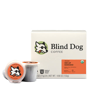 12 cups Organic Decaf Komodo Medium Dark Roast - Blind Dog Coffee