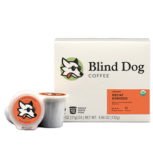 12 cups Organic Decaf Komodo Medium Dark Roast - Blind Dog Coffee