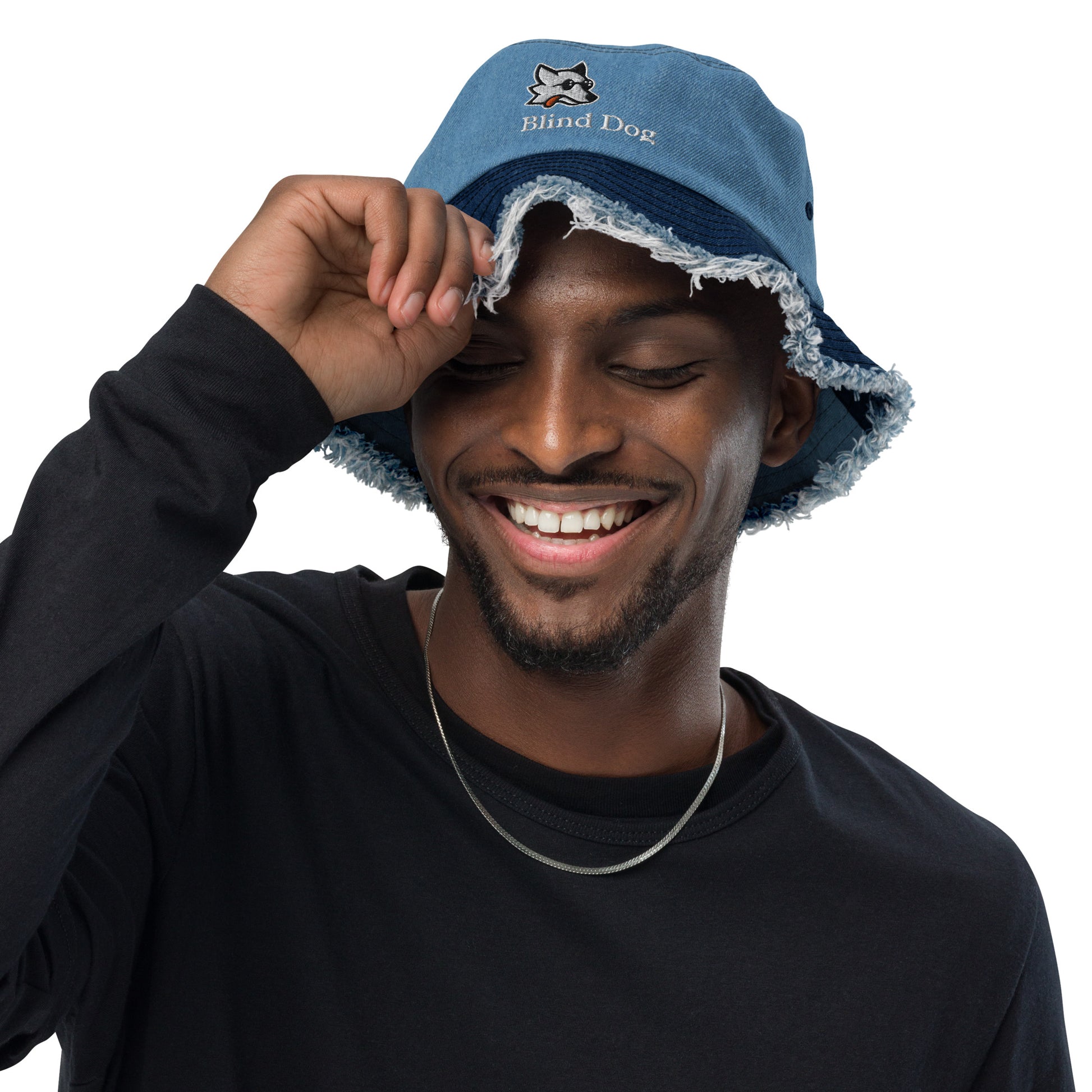 Distressed denim bucket hat - Blind Dog Coffee